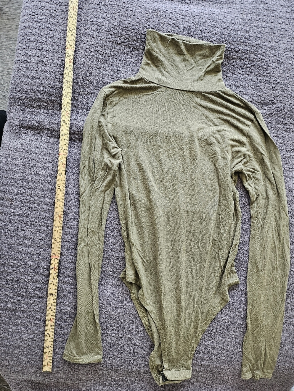Nasty Gal Olive Green Long Sleeve Bodysuit